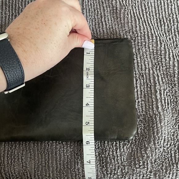 Hacienda Montaecristo Large Wristlet Black Gray Leather Artesian Handmade Mexico - Picture 12 of 12